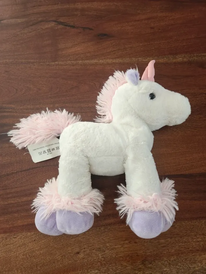 Peluche Licorne Blanc Mauve 🧸 - photo numéro 2
