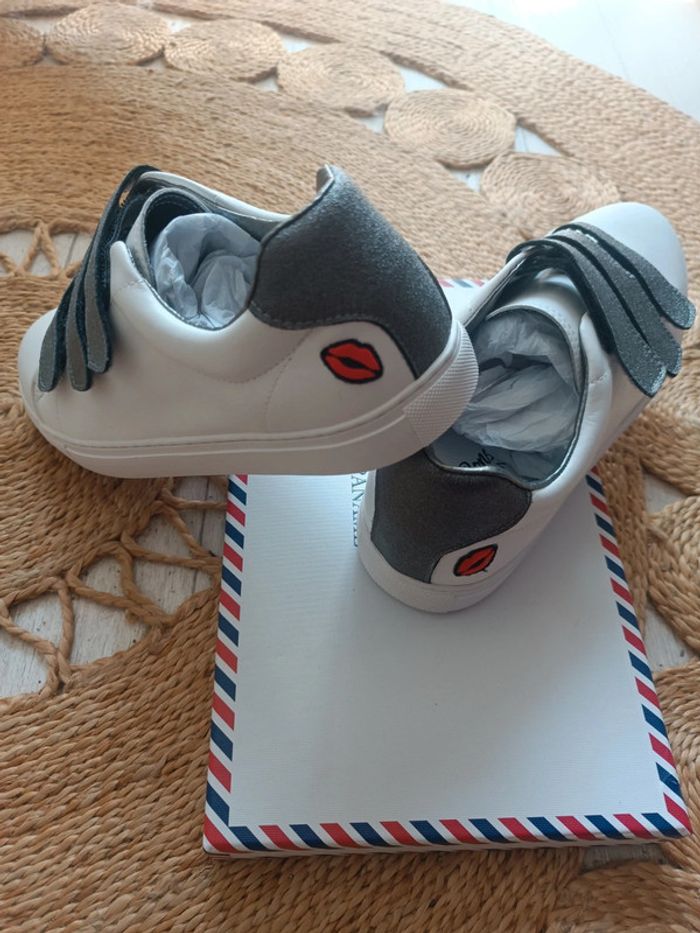 Baskets blanches cuir scratch argentés Edith Bons Baisers de Paname Taille 40 Neuf dans sa boîte - photo numéro 6