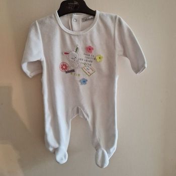 1 mois pyjama velours lapin