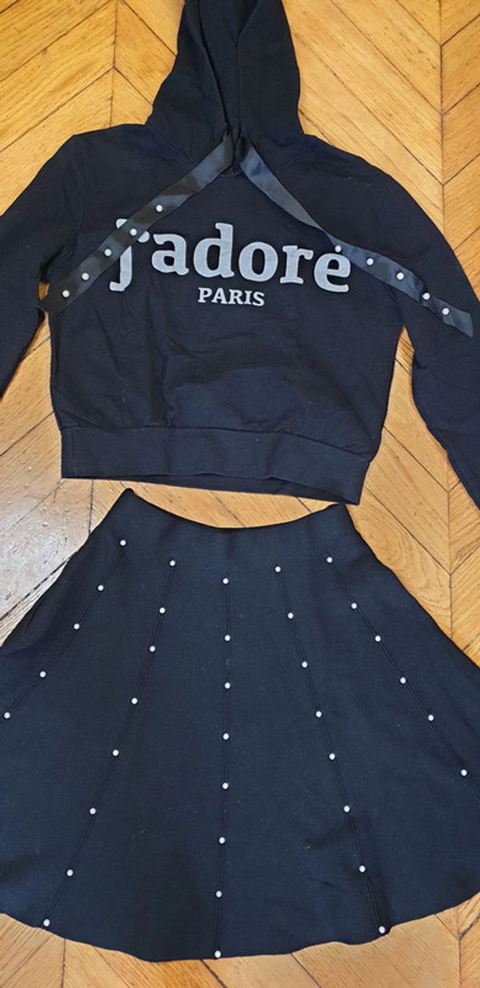 Magnifique crop top noir a perles - photo numéro 4