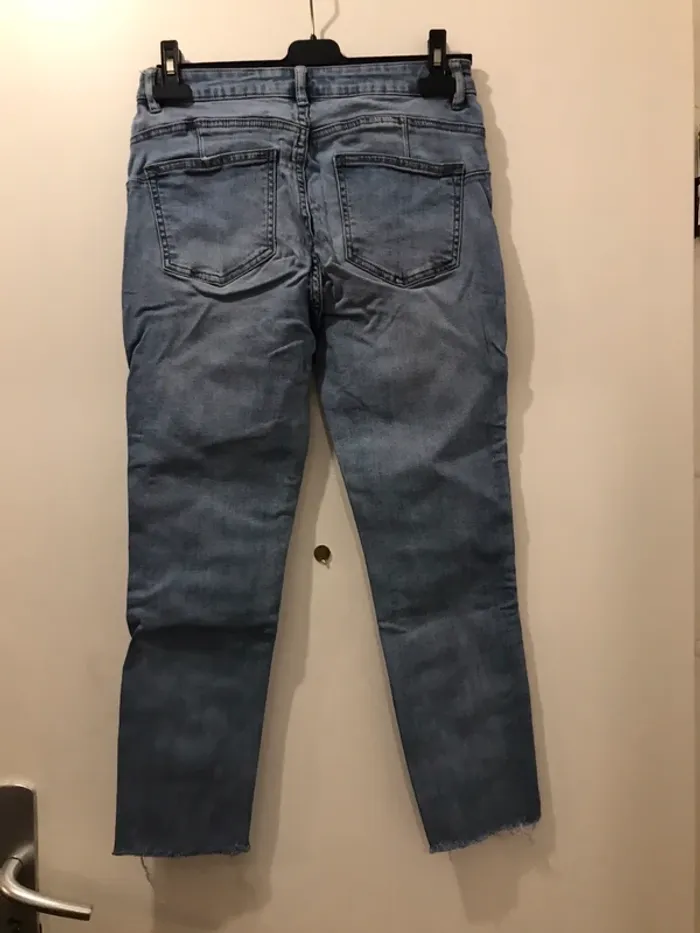 Pantalon jeans ski ni 👖 pimkie taille basse élastique bleu clair taille S - photo numéro 2