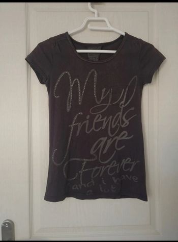 Tee-shirt à motifs marron femme Bershka taille S/36