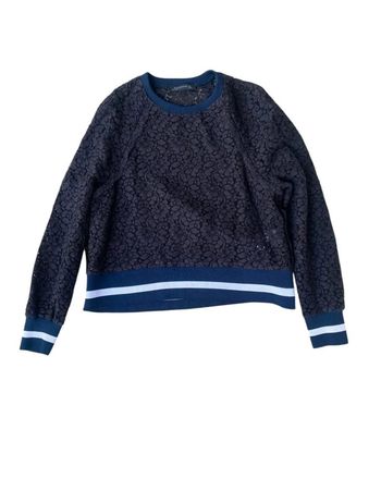 Sweat en dentelle bleu marine Zara taille L