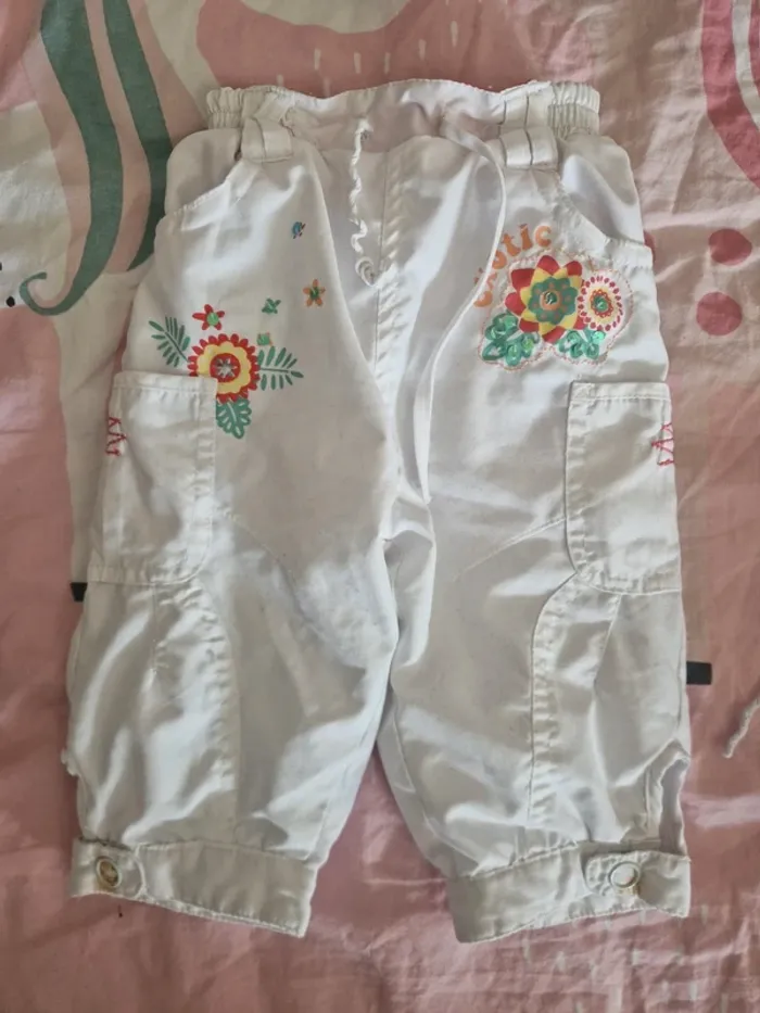 Lot de 2 pantalons été fille 6 mois - photo numéro 6