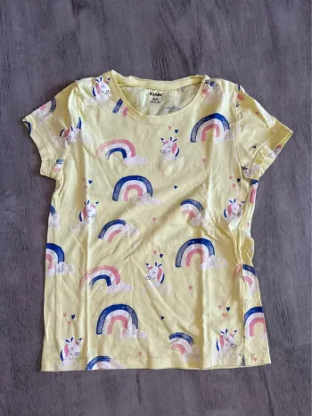 T-shirt jaune poussin licorne
