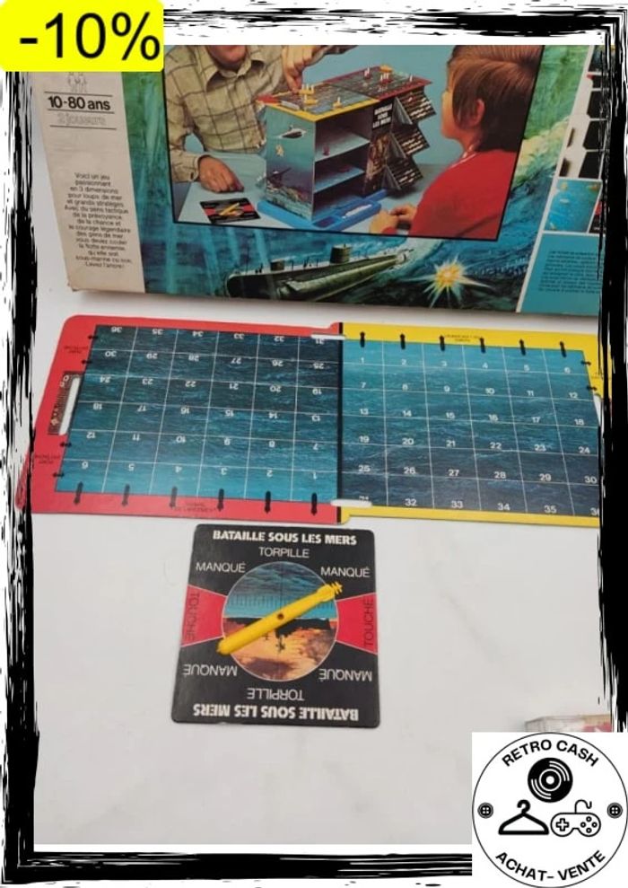 Ancien jeu Bataille sous les mers 70's Stratégie 3D bataille navale semble complet - photo numéro 8