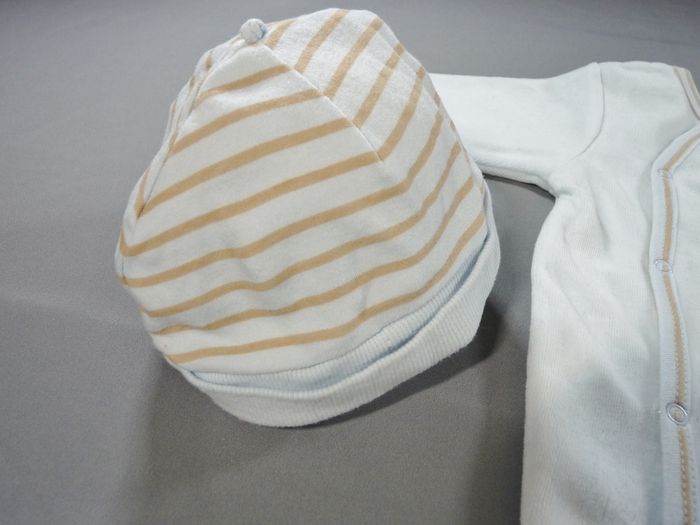 Pyjama dors-bien grenouillère velours bleu marron chat Absorba 3 mois 59 cm garçon - photo numéro 4