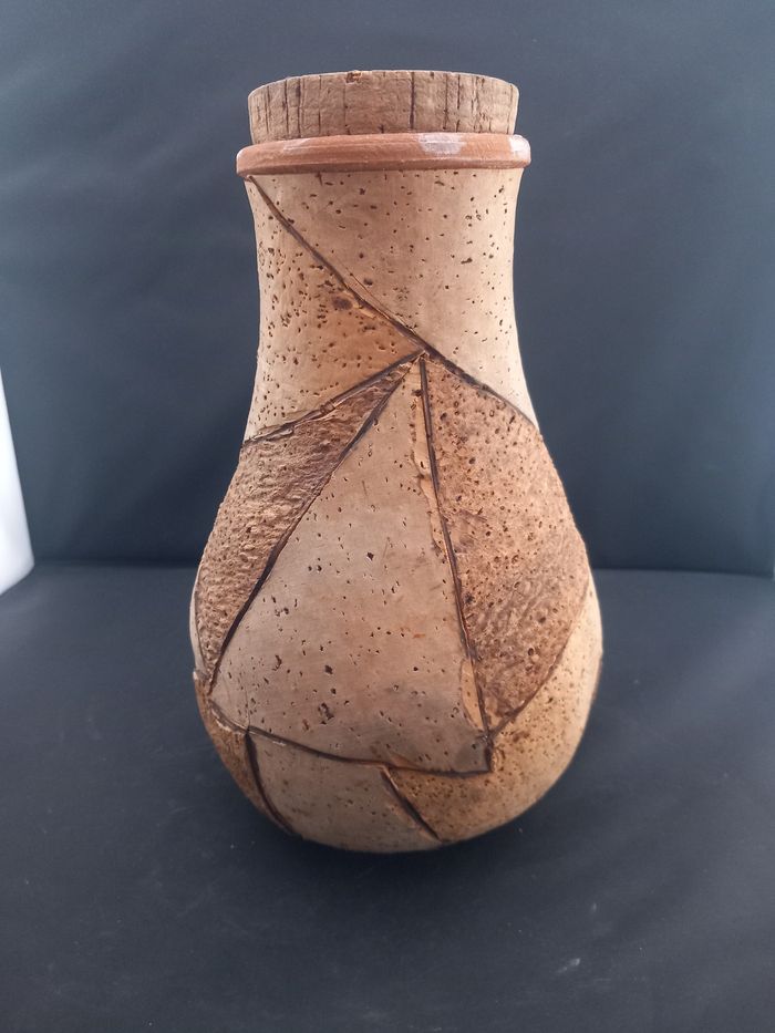 Pot en grès et liège avec bouchon