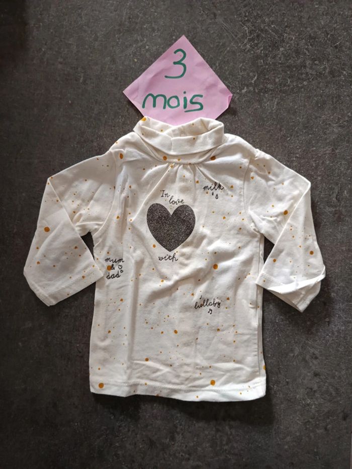 Sous pull coeur 3 mois