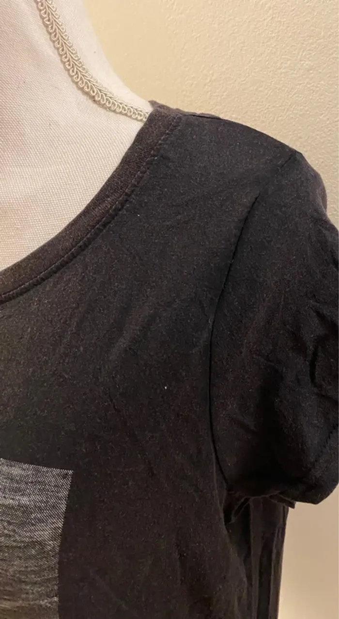 Eleven Paris Tee Shirt Noir Inscriptions Taille 36/S - photo numéro 3