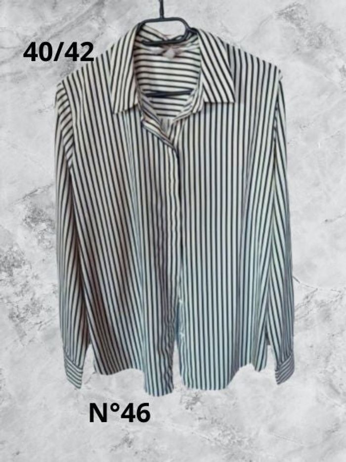 N°46 Chemise noir/blanc T40/42. H&M.