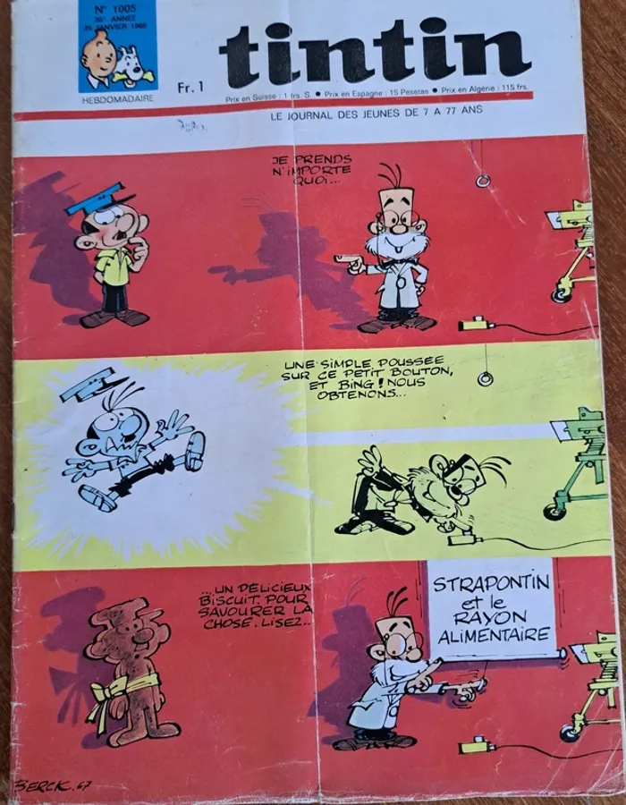 lot de 10 Magazines, Tintin Hebdomadaire , 1967-1968, état correct - photo numéro 8