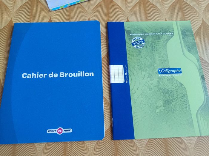 Lot de 2 cahiers de brouillon