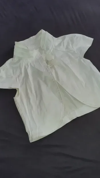 Veste blazer court blanc/crème