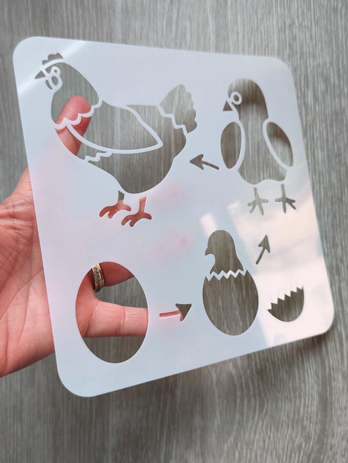 Pochoir du cycle de vie de la poule - photo numéro 3