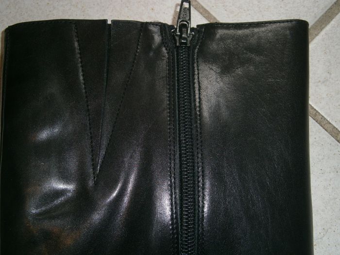 Bottes hautes en cuir noir P38 - photo numéro 7