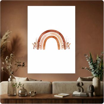 Affiche murale “Arc-en-ciel Terracotta” bohème minimaliste déco enfant A3 Sans cadre