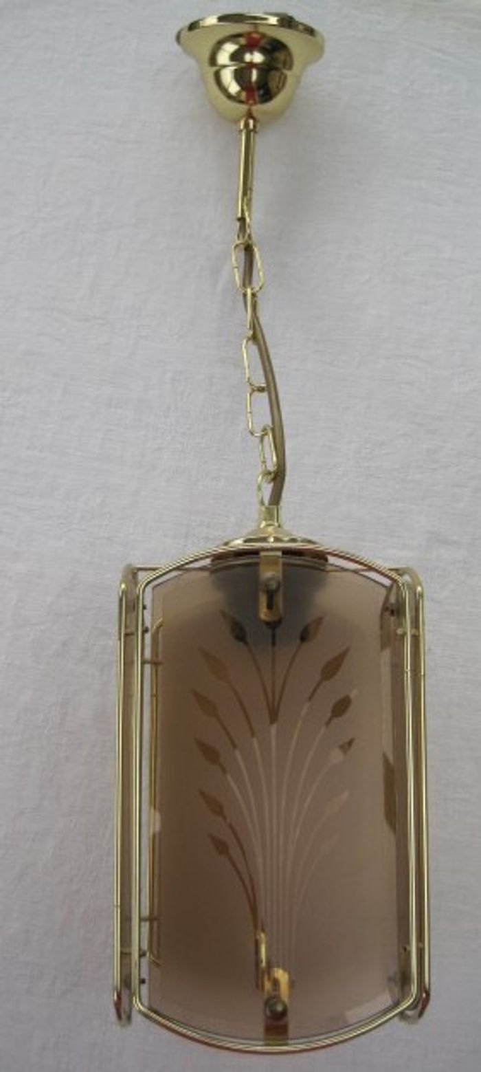 Lustre ou suspension verre et laiton