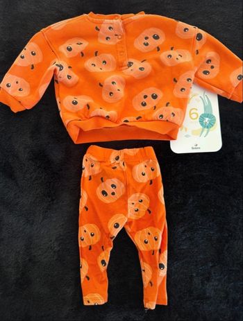 Ensemble citrouille Kiabi taille 6 mois