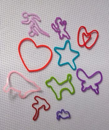 10 bracelets multiformes caoutchouc colorés vintage