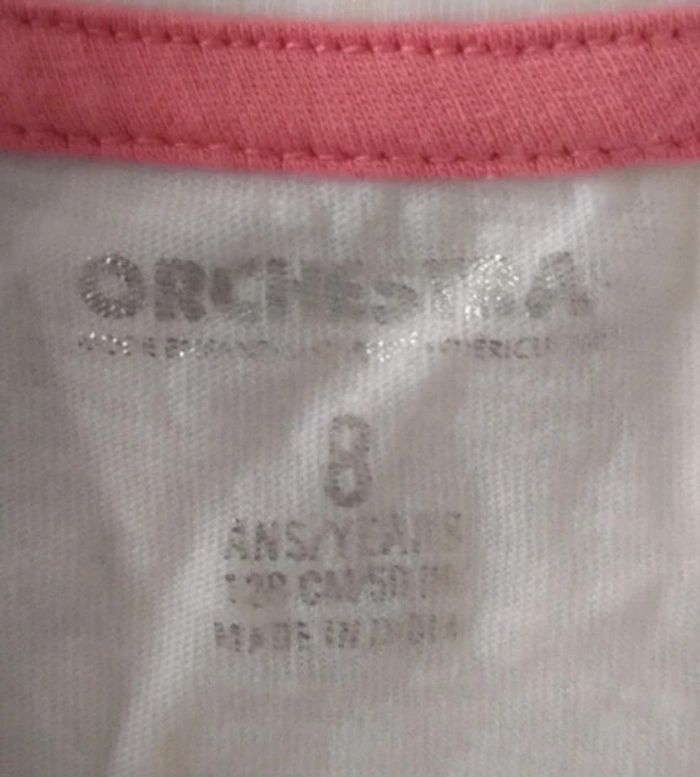 Tee-shirt manches courtes blanc Orchestra taille 8 ans - photo numéro 3