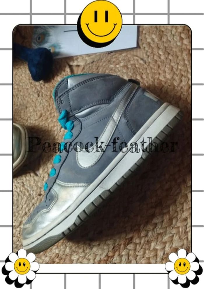 Baskets Nike grises turquoise 37.5 - photo numéro 2