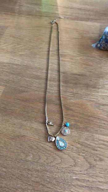 Sautoir doré turquoise