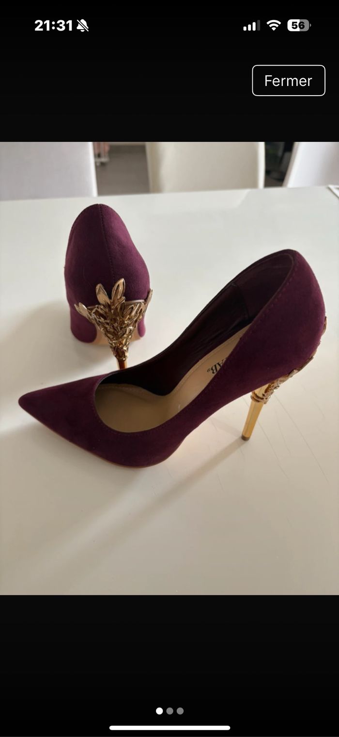 Escarpins à talons dorées - photo numéro 3