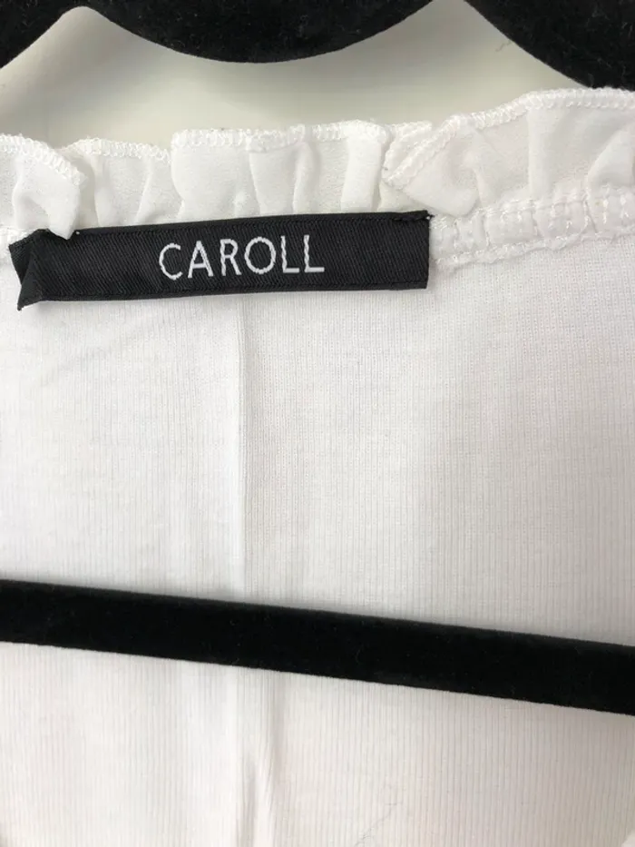 T-shirt à manches courtes blanc Caroll taille S - photo numéro 2