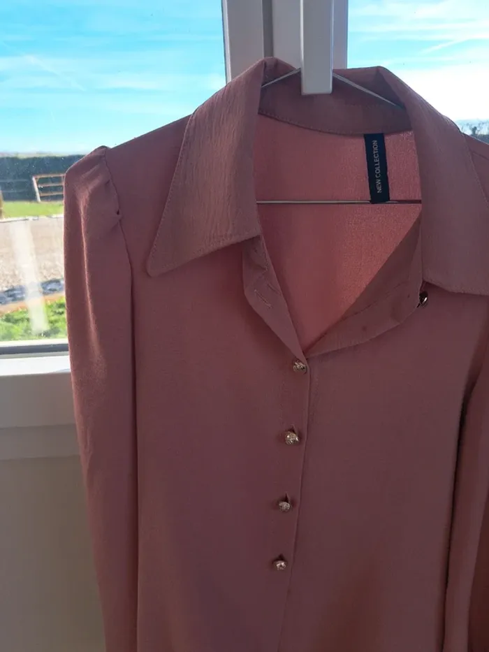 Blouse boutonnée argentée - photo numéro 2
