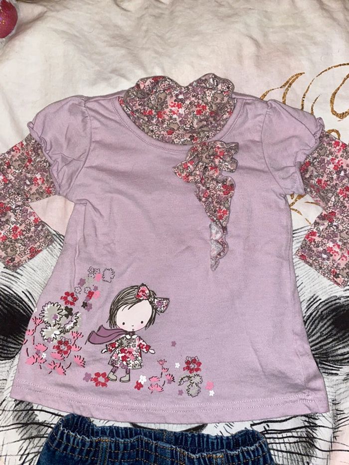 Ensemble t-shirt et jeans, taille 12 mois, marque Charlotte aux fraises. - photo numéro 5