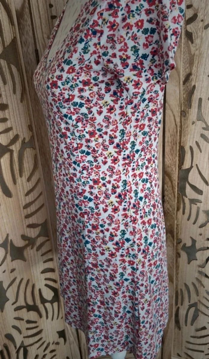 Robe col V fluide imprimée fleurie - photo numéro 5