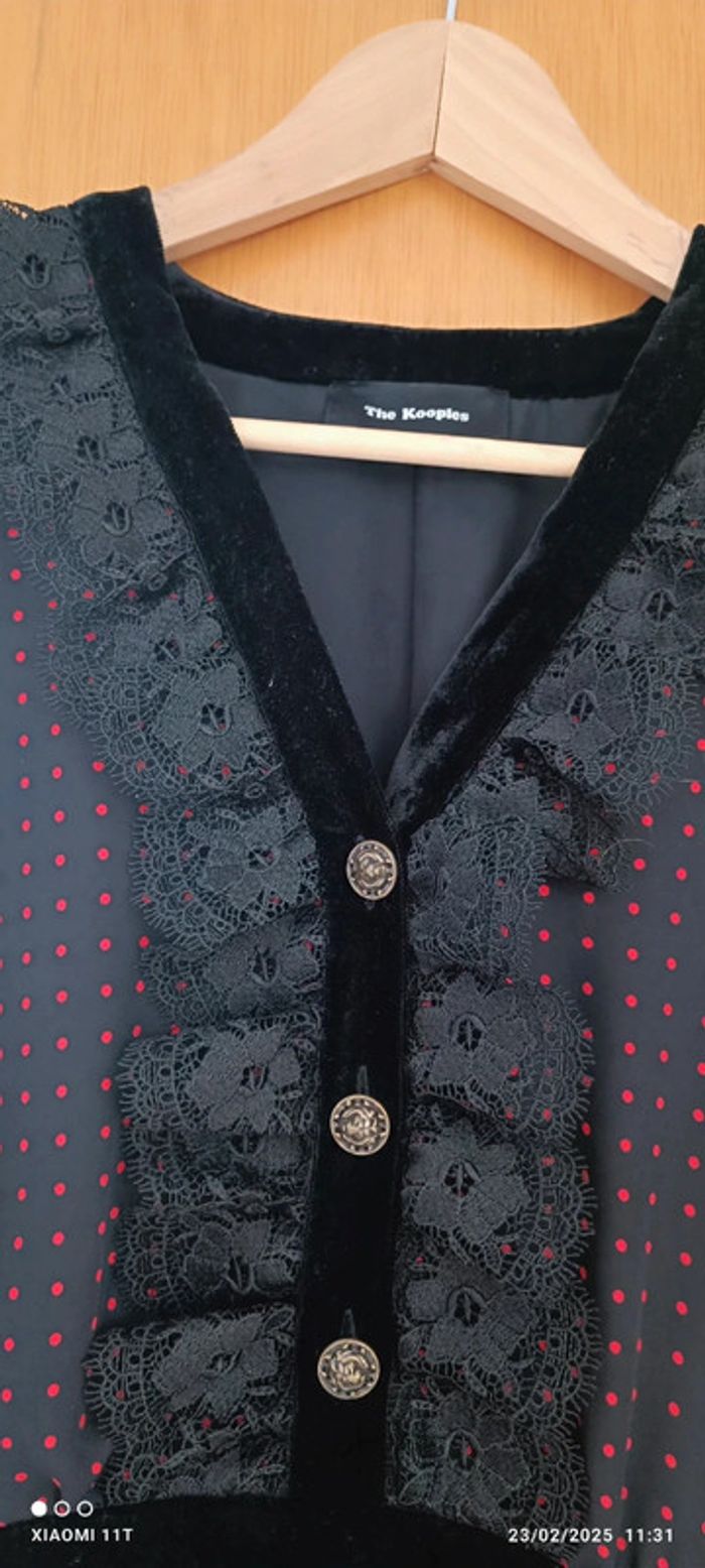 Robe noire et rouge imprimé pois taille M the kooples - photo numéro 8
