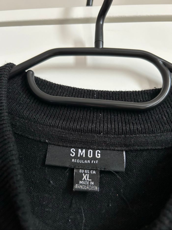 Pull noir uni Col Montant Regular Fit Homme Smog Taille XL - photo numéro 5