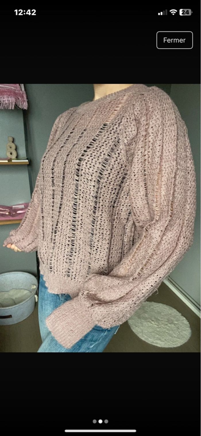 Pull mauve soft rebels taille m - photo numéro 2