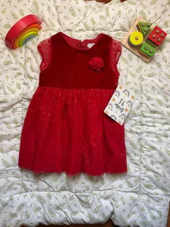 robe en tulle et velours rouge à paillettes pat et ripaton 36 mois