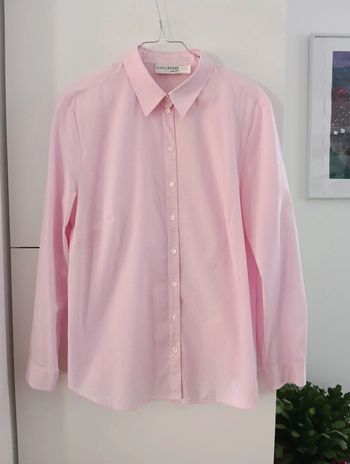 Chemise vintage manches longues légère vichy rose