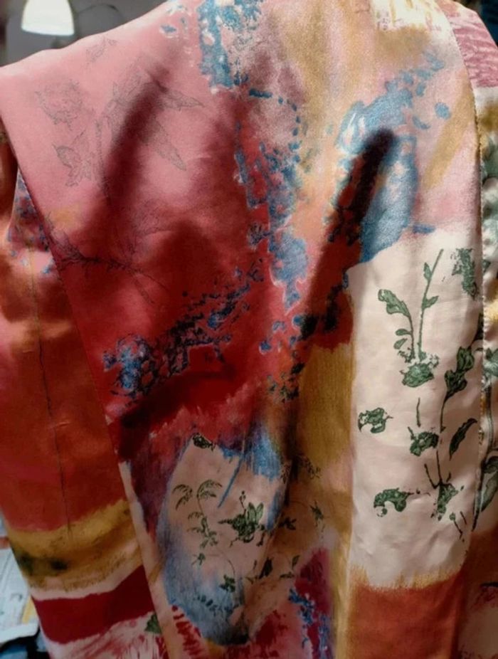 Robe midi à manches longues vintage faite main col V taille 44 - photo numéro 8