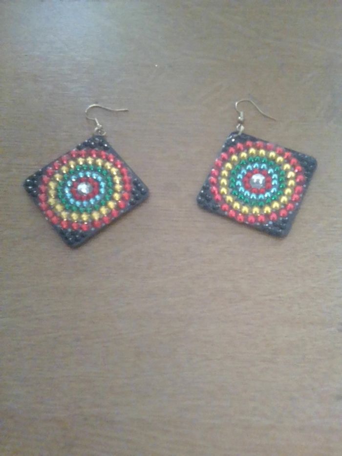 Boucles d'oreilles carré