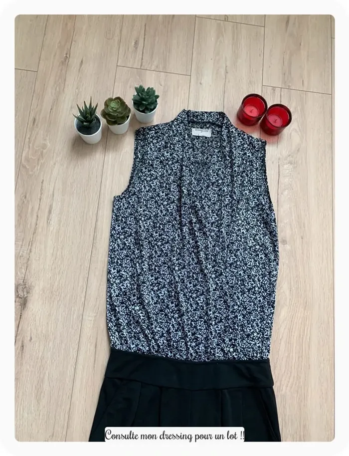 Combi pantalon noir et motif - photo numéro 2