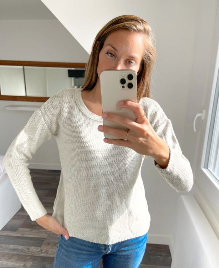 Pull beige irisé Camaieu - photo numéro 3