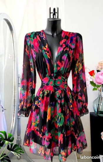 Robe midi multicolore