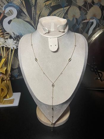 Collier sautoir Y maille marine en acier inoxydable doré 