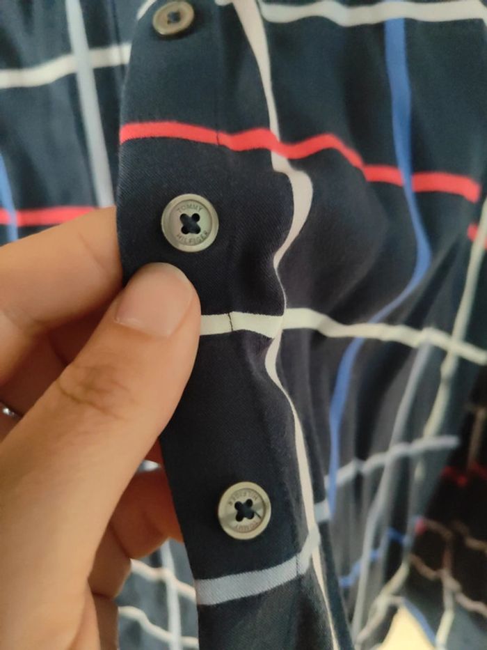 Chemise bleue marine quadrillée tommy Hilfiger - photo numéro 4