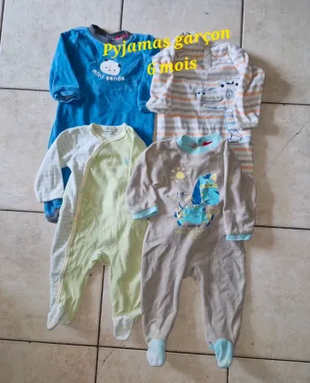 Pyjamas velours garçon 6 mois