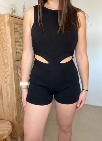 Combi short ajouré noir Rehab