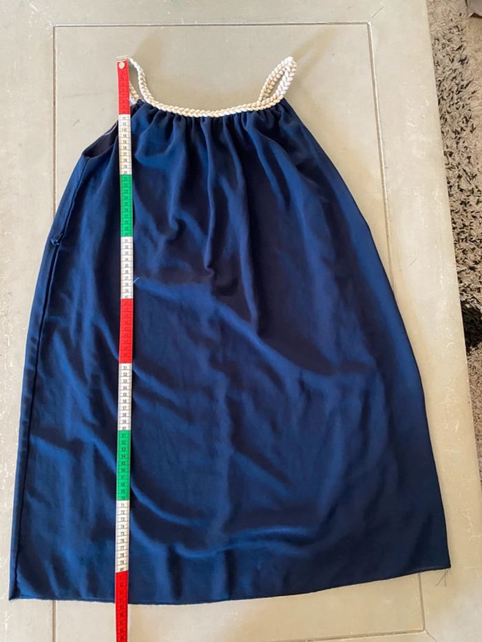 Robe été Made in France fluide marine dorée avec col tressé taille S / M - photo numéro 11