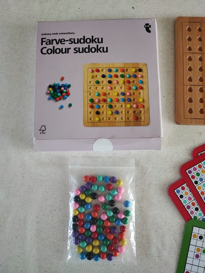 Jeu sudoku puzzle couleur en bois - photo numéro 4