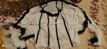 Ensemble caraco et gilet dentelle promise m