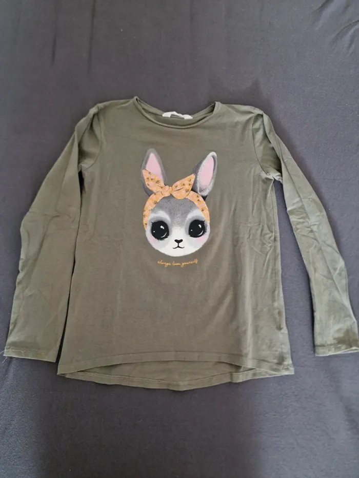 T-shirt manches longues lapin 🐰 h&m 10 ans